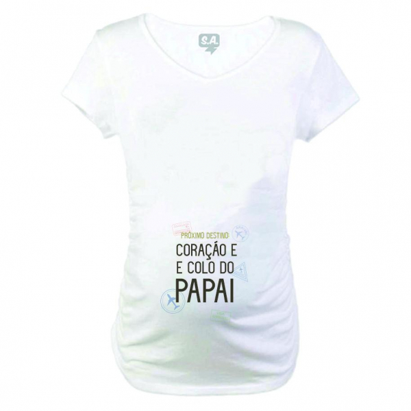 Baby Long Primeiro Destino Cora O E Colo Do Papai Na Camiseteria S A