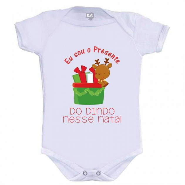 Body Ou Camisetinha  Sou O Presente Do Dindo Nesse Natal