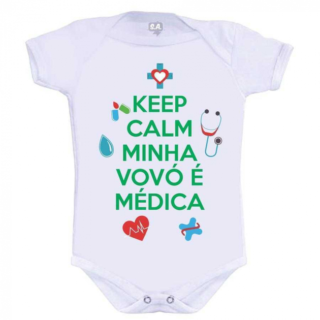 Body Keep Calm Minha Vovó É Medica