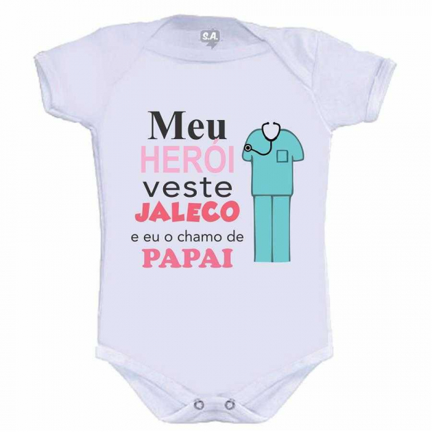 Body Meu Herói  Veste Jaleco