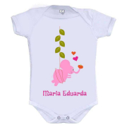 Body Personalizado Elefante Voador Menina