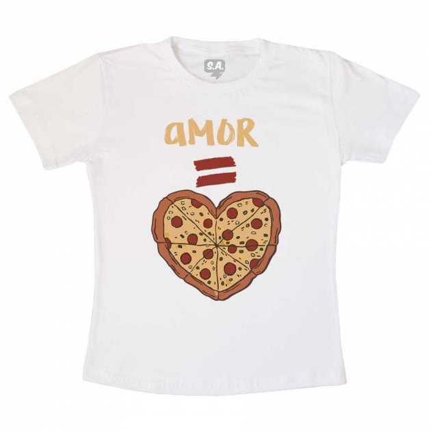 Camiseta Adulto- Amor = Pizza