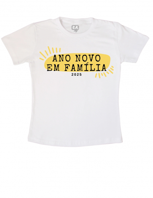 Camiseta Adulto Ano Novo Em Família 2025 