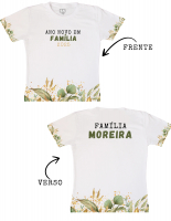 Camiseta Adulto Estampada Frente e Verso Ano Novo Em Família Personalizado 