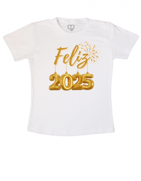 Camiseta Adulto Ano Novo Feliz 2025