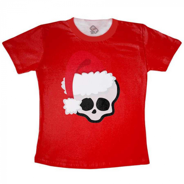 Camiseta Adulto Caveira Noel