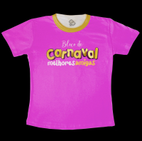 Camiseta Adulto Rosa Bloco Melhores Amigas