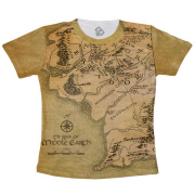 Camiseta Adulto The Lord Of The Rings- Middle Earth Map