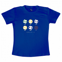 Camiseta Azul De Bola Da Copa 