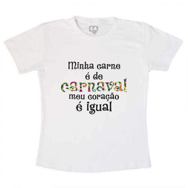 Camiseta Meu Coração é Carnaval