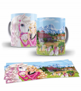 Caneca Barbie Cavalos 