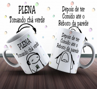 Caneca  Flork Plena Tomando Chá Verde