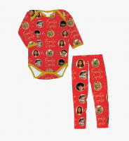 Conjunto De Bebê   Para O Natal Vermelho Personalizado Com Fotos