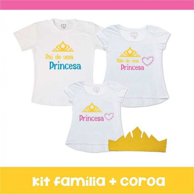 Kit Família Princesa com Coroa