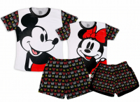 Kit Pijamas Casal  Verão Estampado Minnie E Mickey 