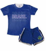 Pijama infantil Feminino Para A Copa Azul