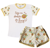 Pijama Feminino Infantil Malha Girassol