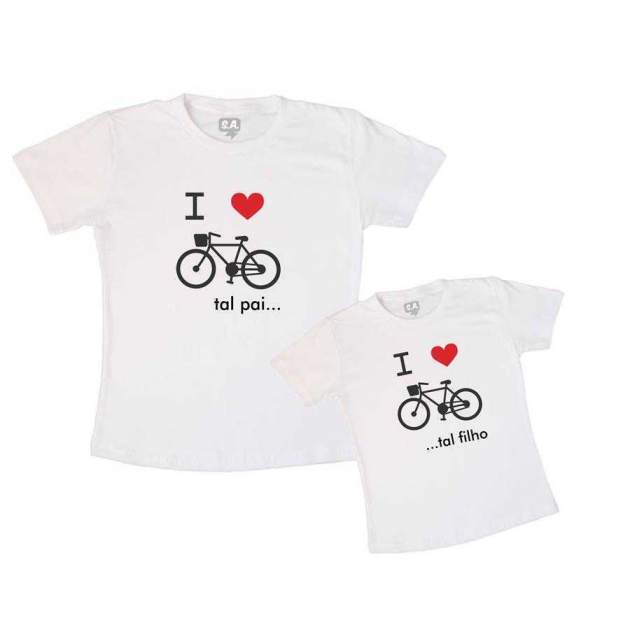 Tal Pai, Tal Filho (a) Camiseta I Love Bicicleta