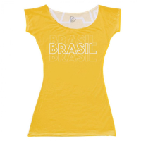 Vestido Adulto Para A  Copa Do Mundo Amarelo 